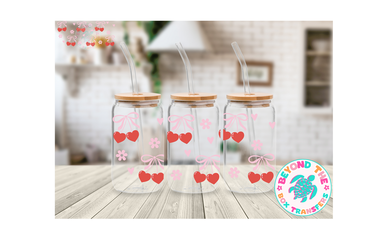 Heart Cherrys 16oz UVDTF wrap