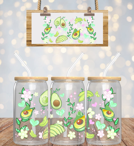 Cute Avocado 16oz UVDTF wrap
