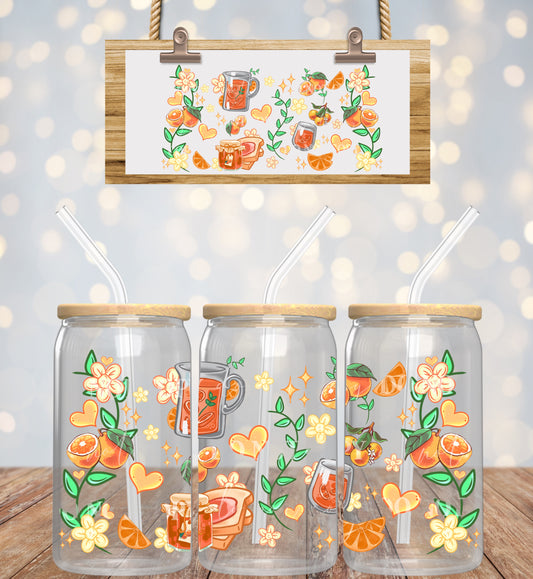 Cute Orange 16oz UVDTF wrap
