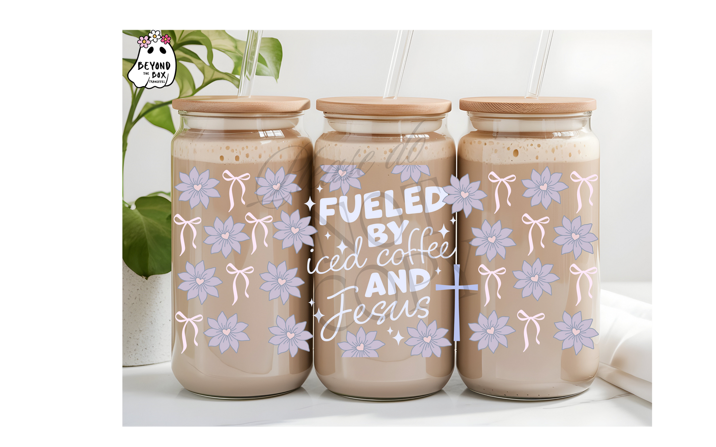 Iced Coffee and Jesus 16oz UVDTF Wrap