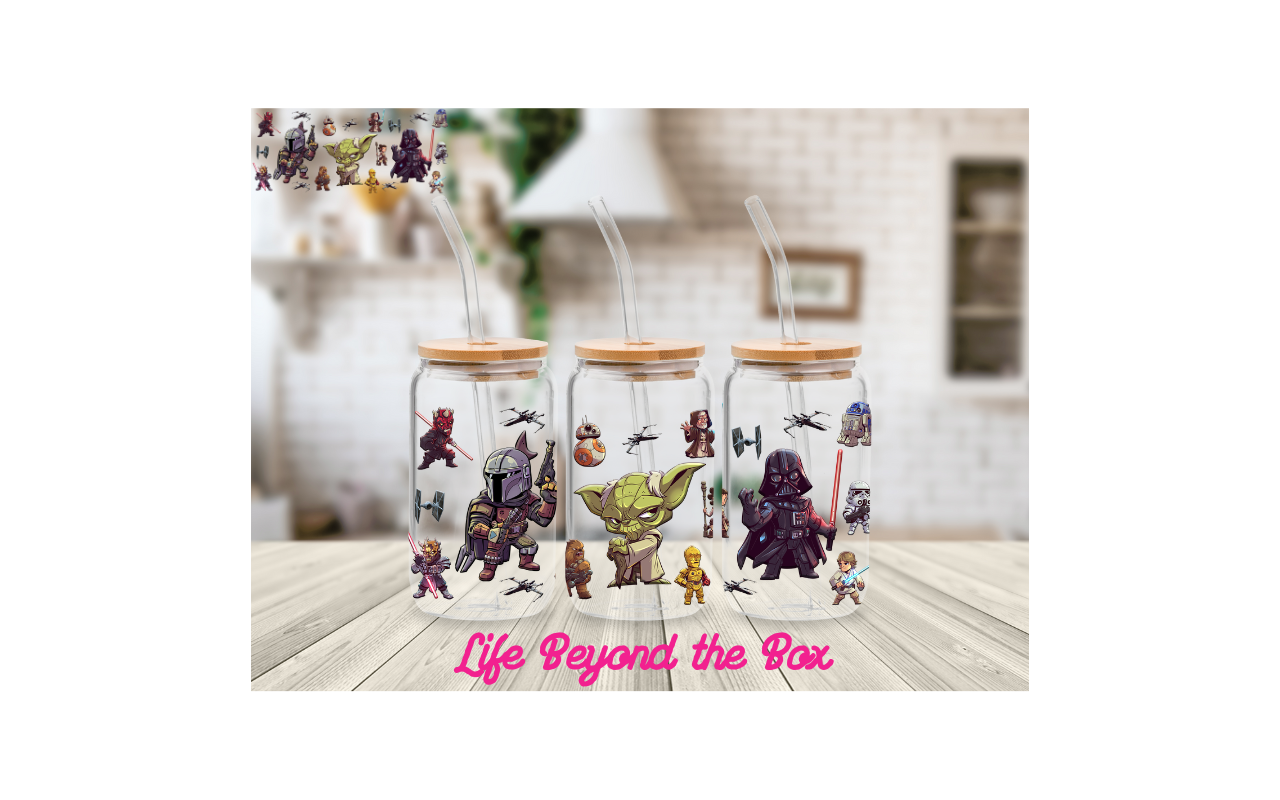 Cartoon Galaxy War UVDTF 16oz Wrap