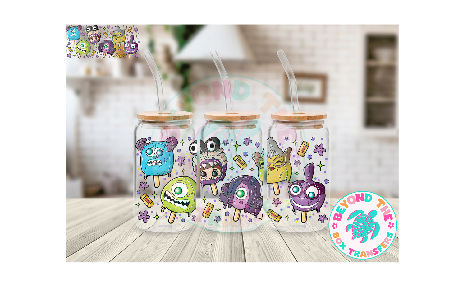 Monsters Ice cream 16oz UVDTF wrap