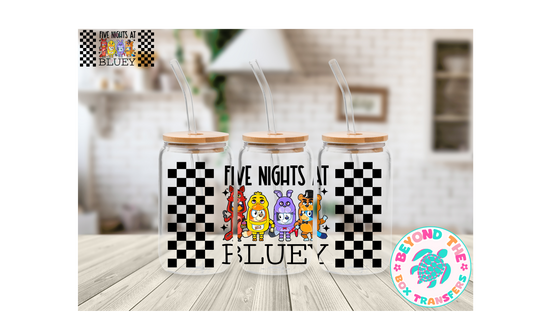 Five Nights of Bluey 16oz UV DTF Wrap