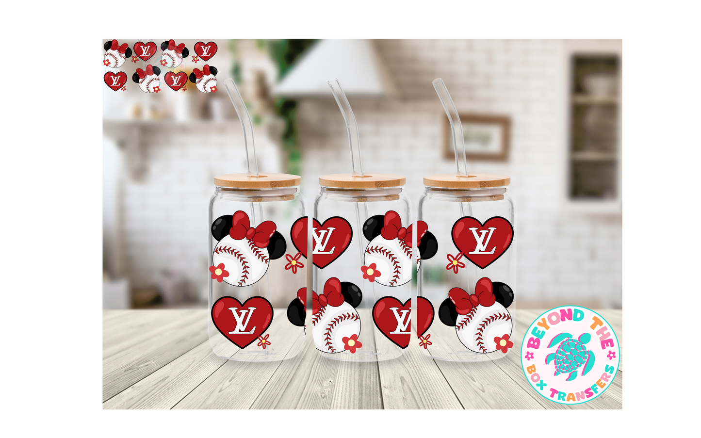 Baseball L.V. logo 16oz UVDTF wrap
