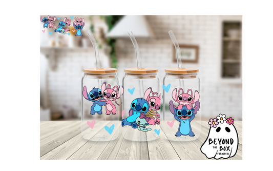 Pink and Blue Alien 16oz UVDTF wrap