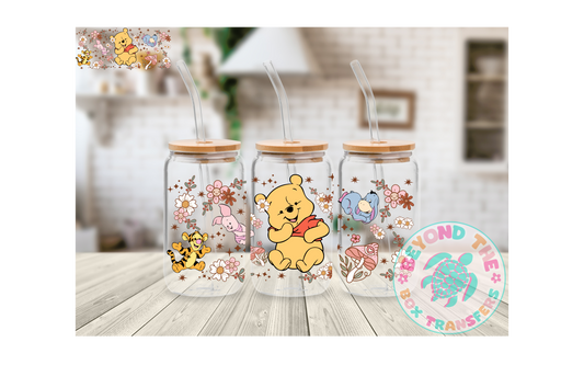 Floral Bear 16oz UVDTF Wrap