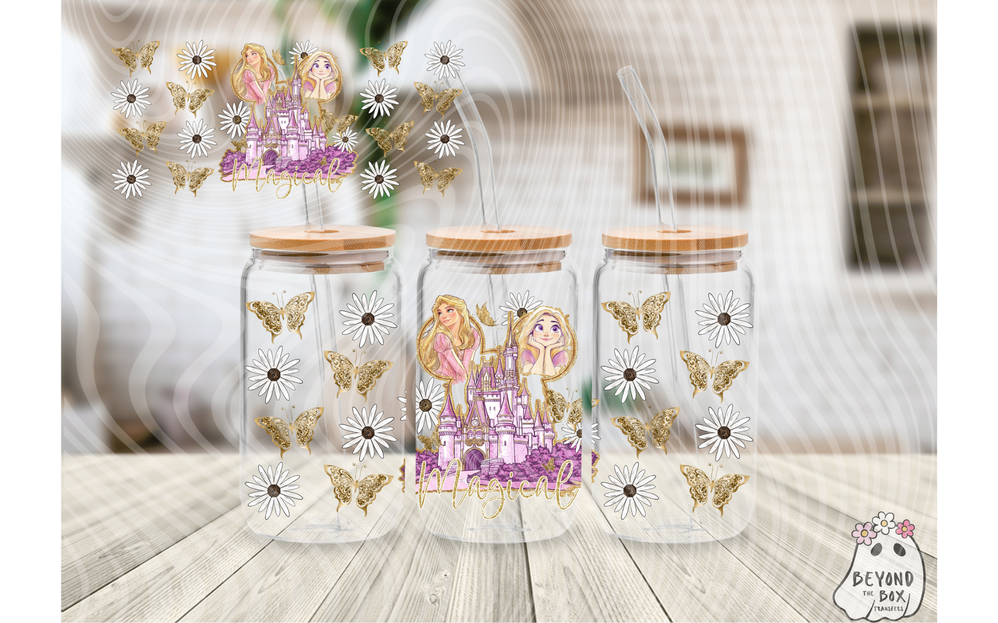 Watercolor Magical Princess 16oz UVDTF wrap