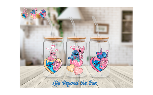 Blue and Pink experiment  16oz UVDTF wrap