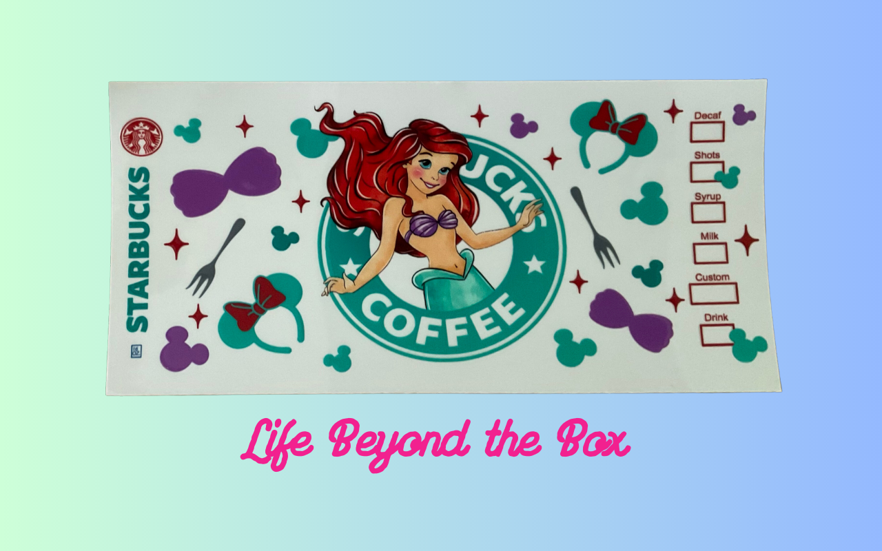 Starbies Mermaid 16oz UVDTF wrap