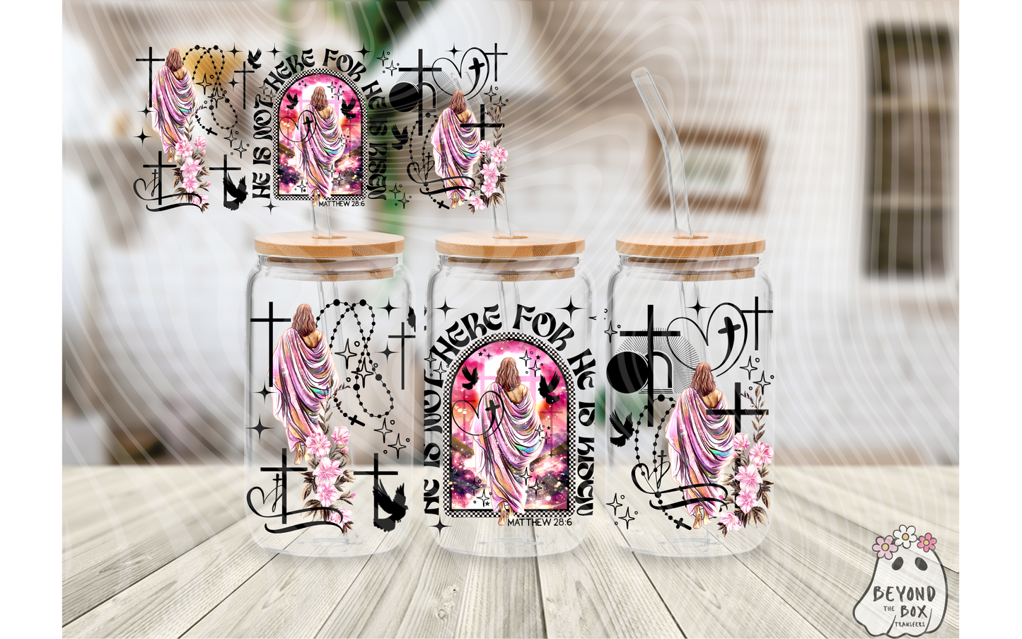 Jesus, He Has Risen 16oz UVDTF wrap