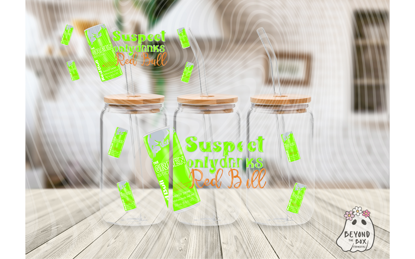 Green Wings Energy Drink 16oz UVDTF wrap