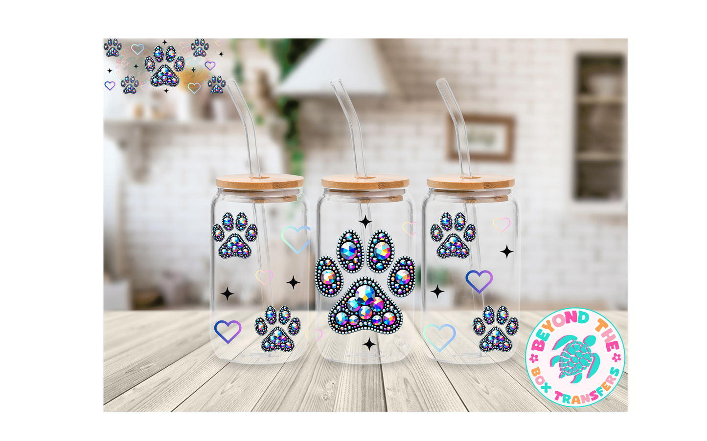 Paw Prints 16oz UVDTF wrap