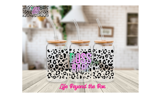 Leopard Boss Babe 16oz UVDTF wrap
