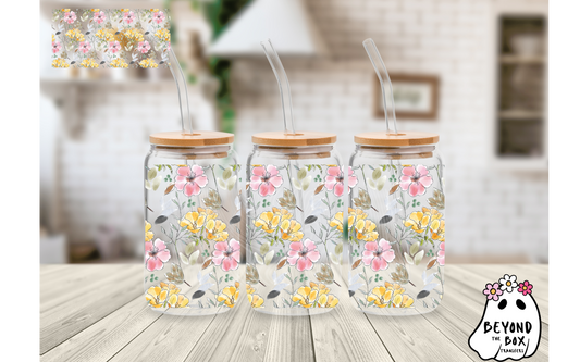Pastel Spring Flowers 16oz UVDTF wrap