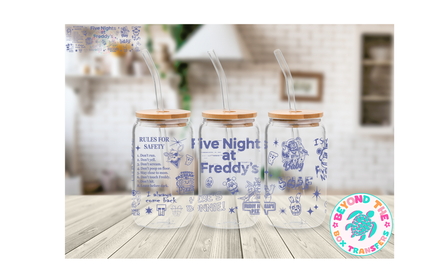 Blue Five Nights 16oz UVDTF wrap