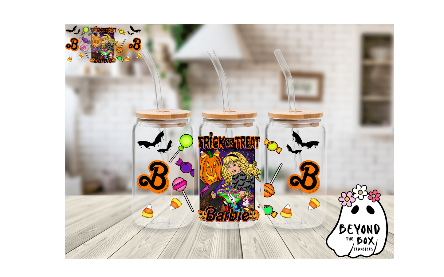 Trick or Treat Doll 16oz UVDTF wrap