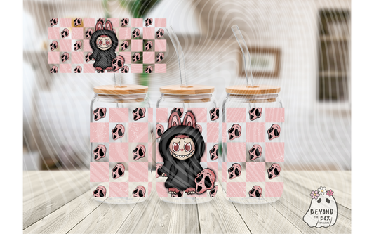 Faux Glitter Ghostbubu labubu 16oz UVDTF wrap