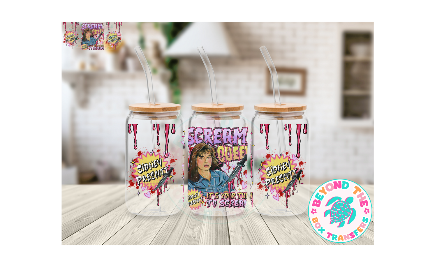 Scream Queen 16oz UVDTF wrap