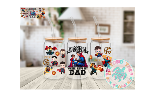 Super Hero Dad 16oz UVDTF wrap