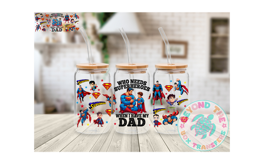 Super Hero Dad 16oz UVDTF wrap