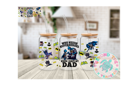 Super Hero Dad 16oz UVDTF wrap