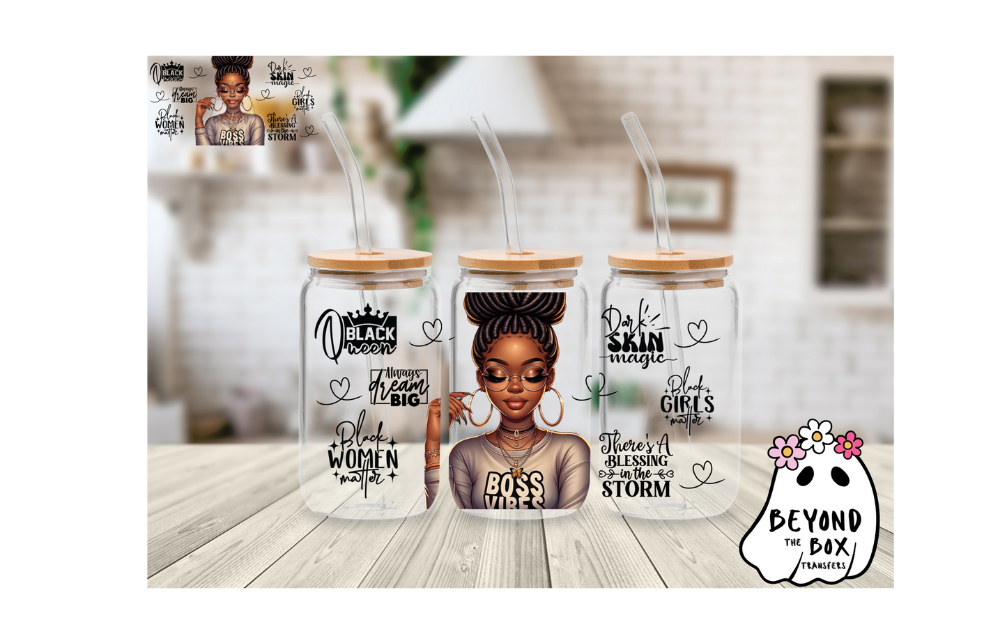 Black Girl Magic 16oz UVDTF wrap