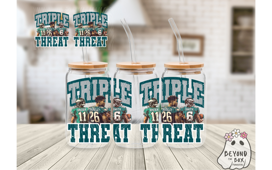 Triple Threat Football 16oz UVDTF Wrap