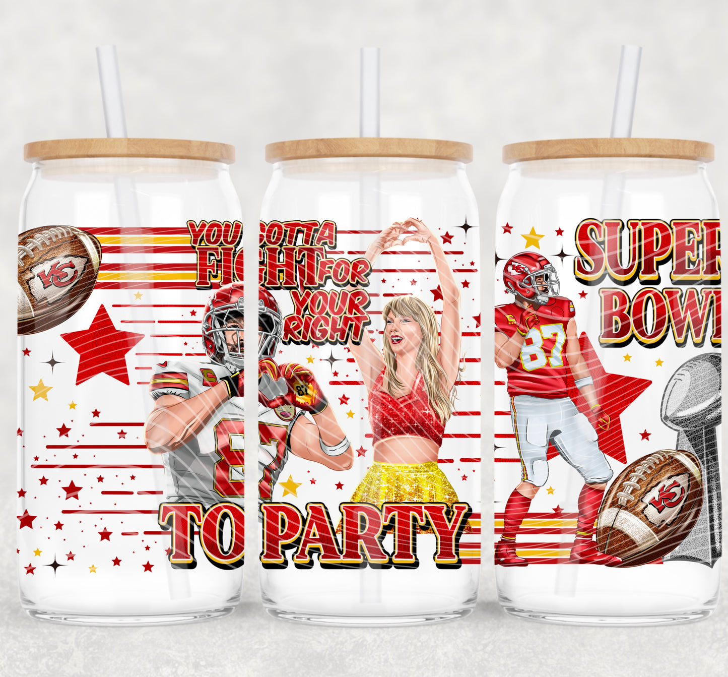 Travis & Taylor Football 16oz UVDTF Wrap
