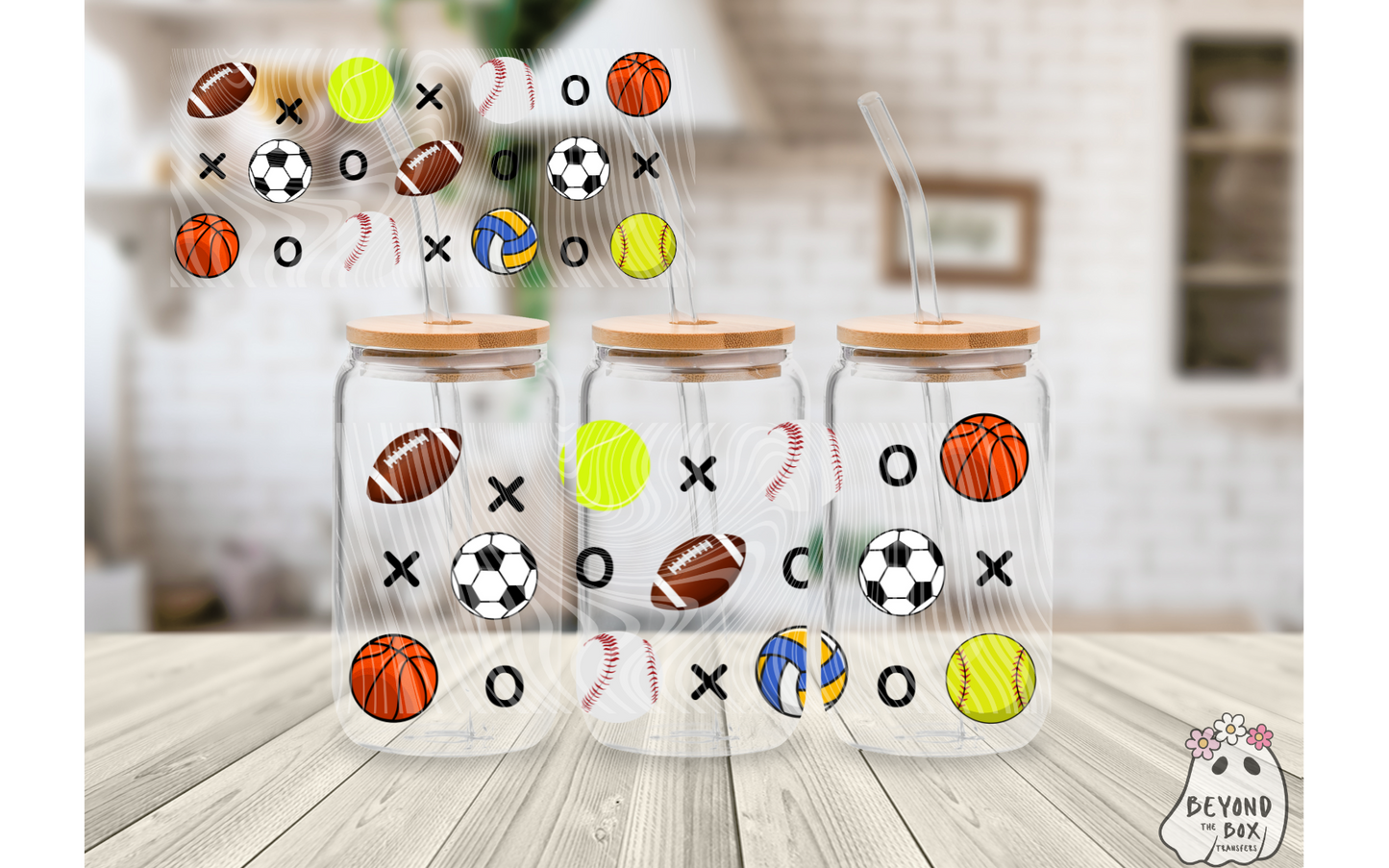 Different Sports Balls 16oz UVDTF Wrap