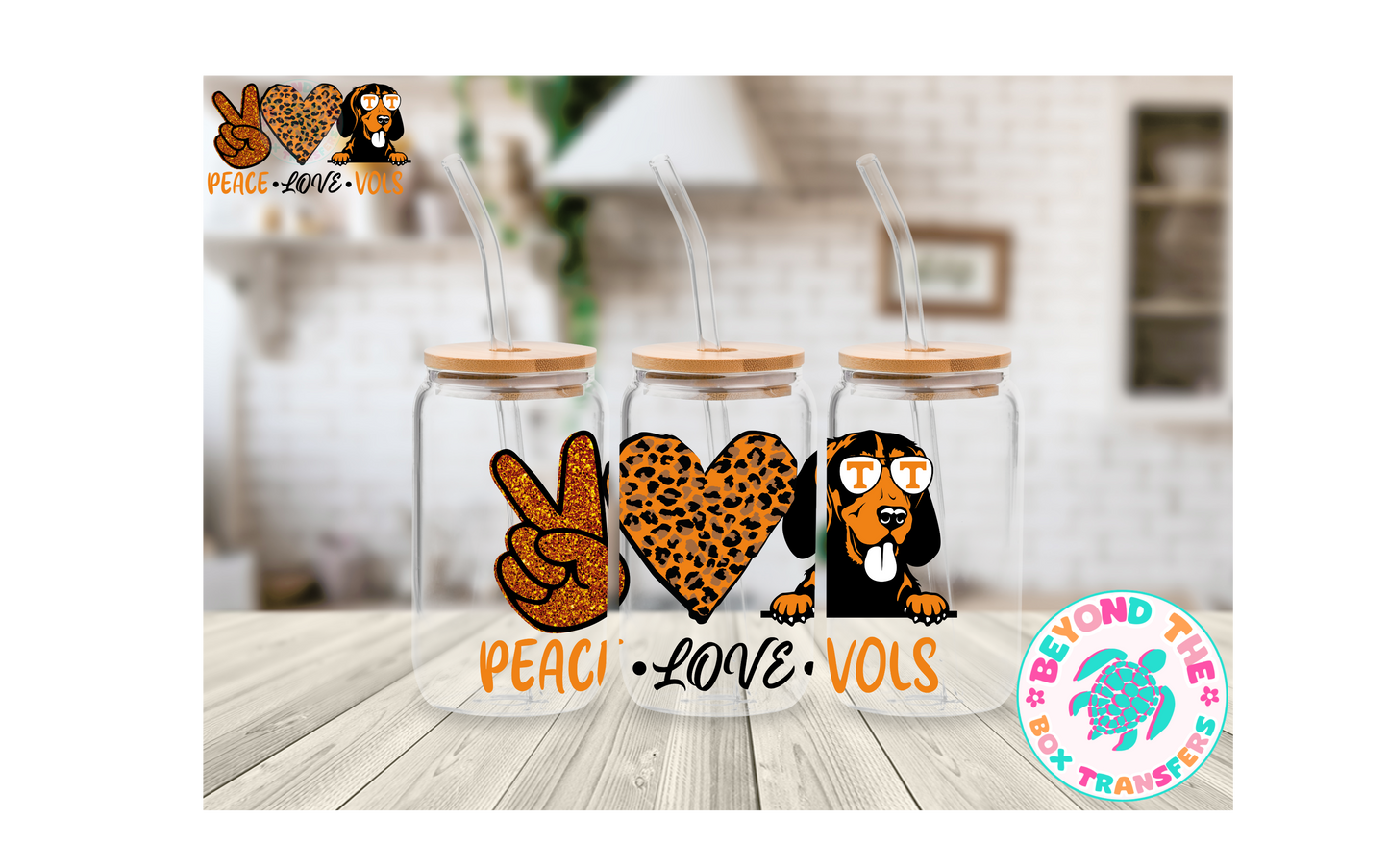 Peace, Love, TN 16oz UVDTF wrap