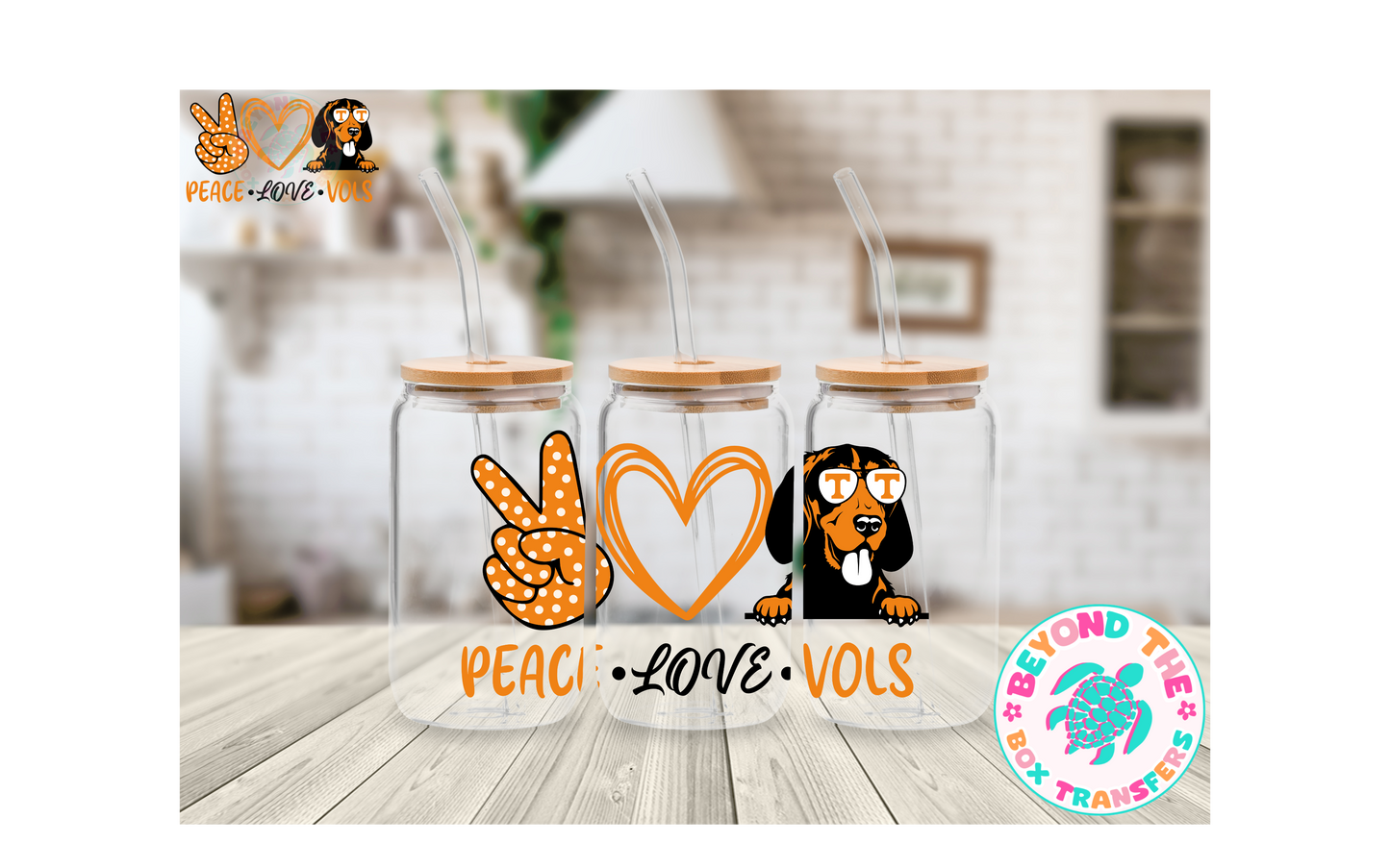 Peace, Love, TN 16oz UVDTF wrap