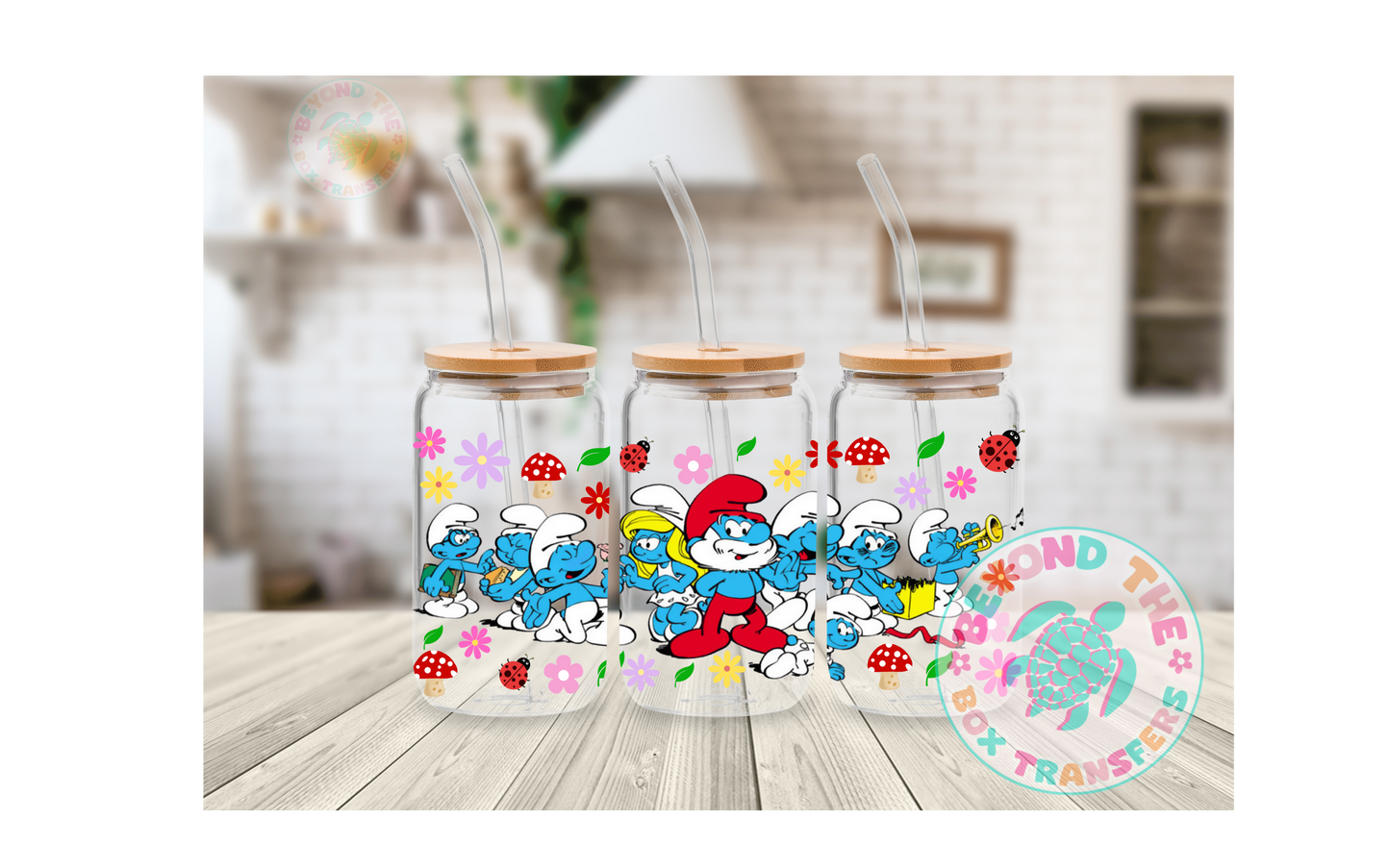 Smurfs 16oz UVDTF wrap