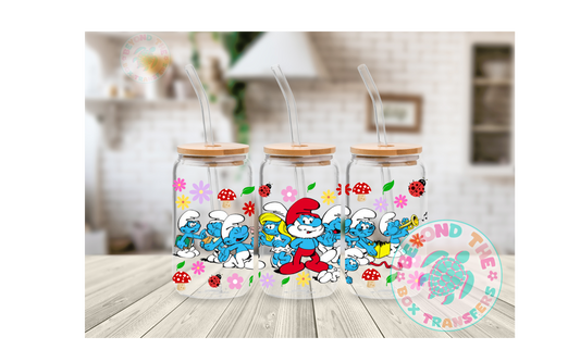 Smurfs 16oz UVDTF wrap