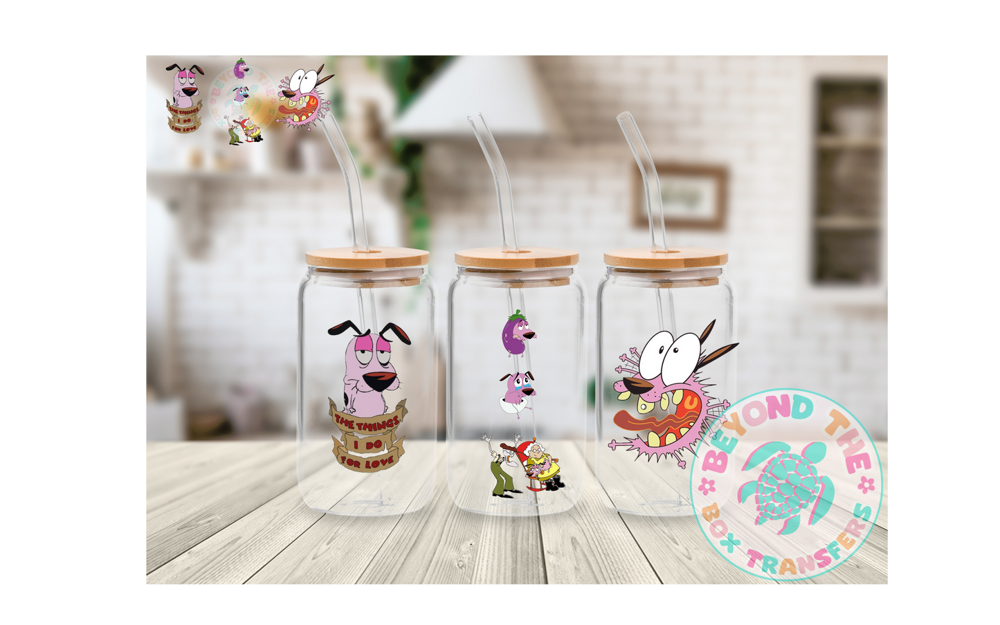 Cowardly dog 16oz UVDTF wrap