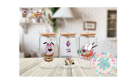 Cowardly dog 16oz UVDTF wrap