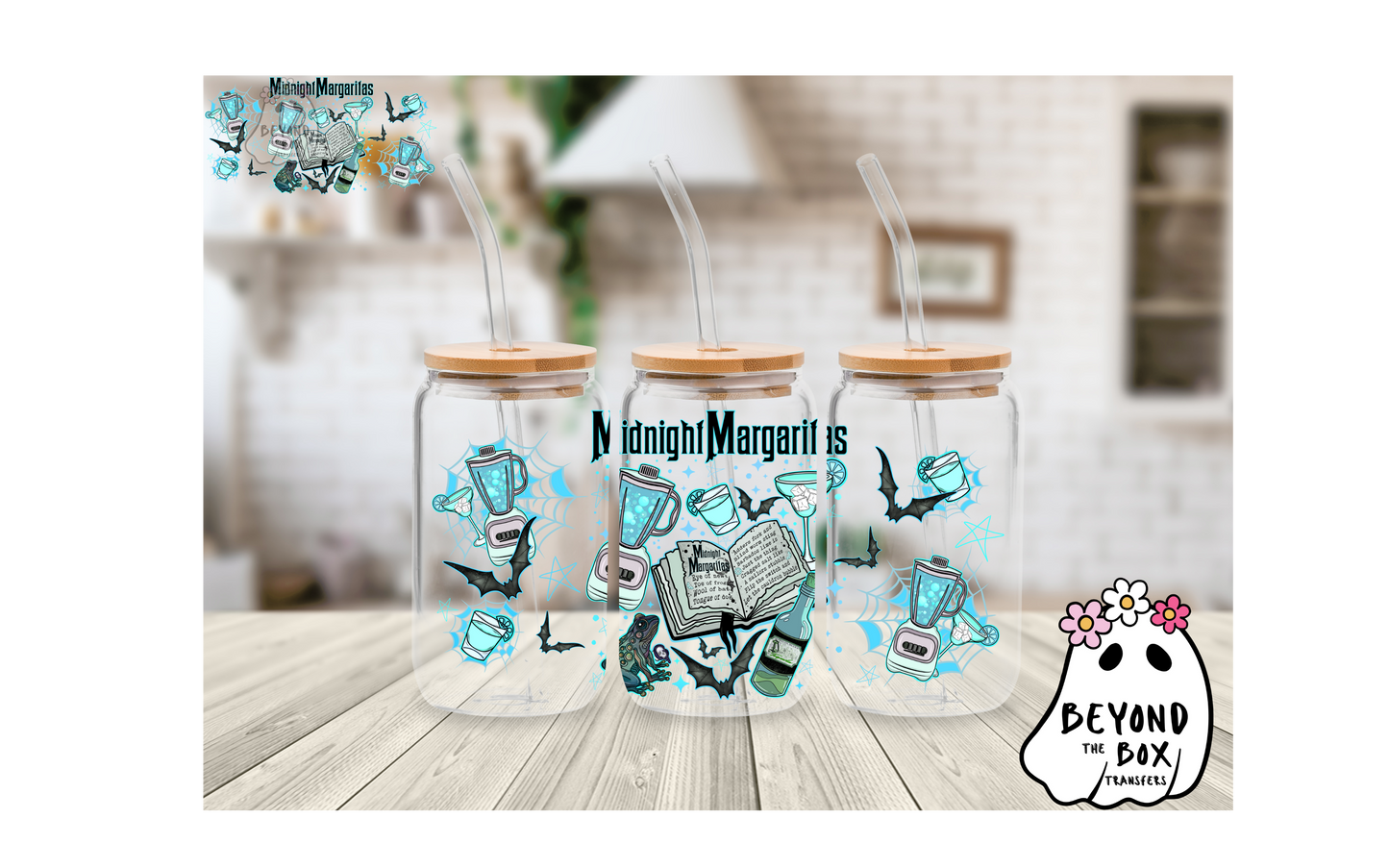 Midnight Margaritas Blue 16oz UVDTF wrap