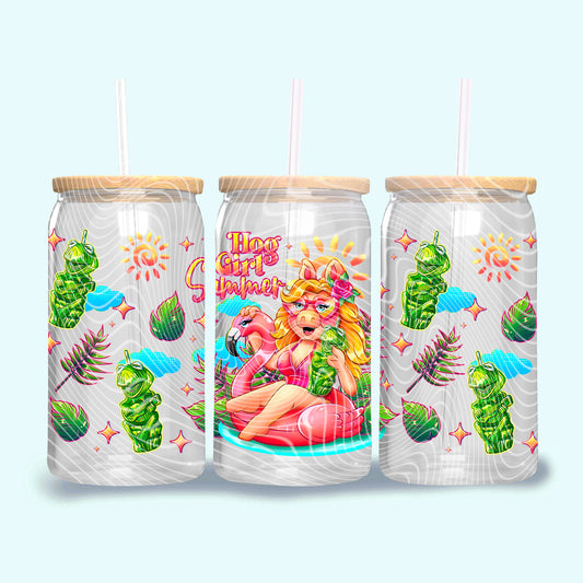 Hog Girl Summer 16oz UVDTF wrap
