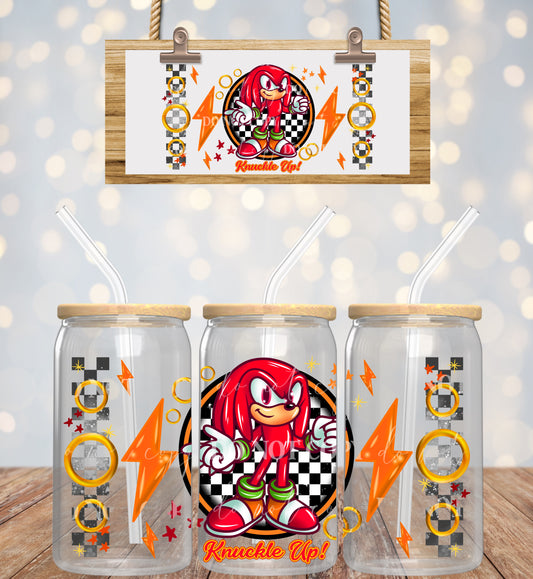 Blue hedgehog 16oz UVDTF wrap