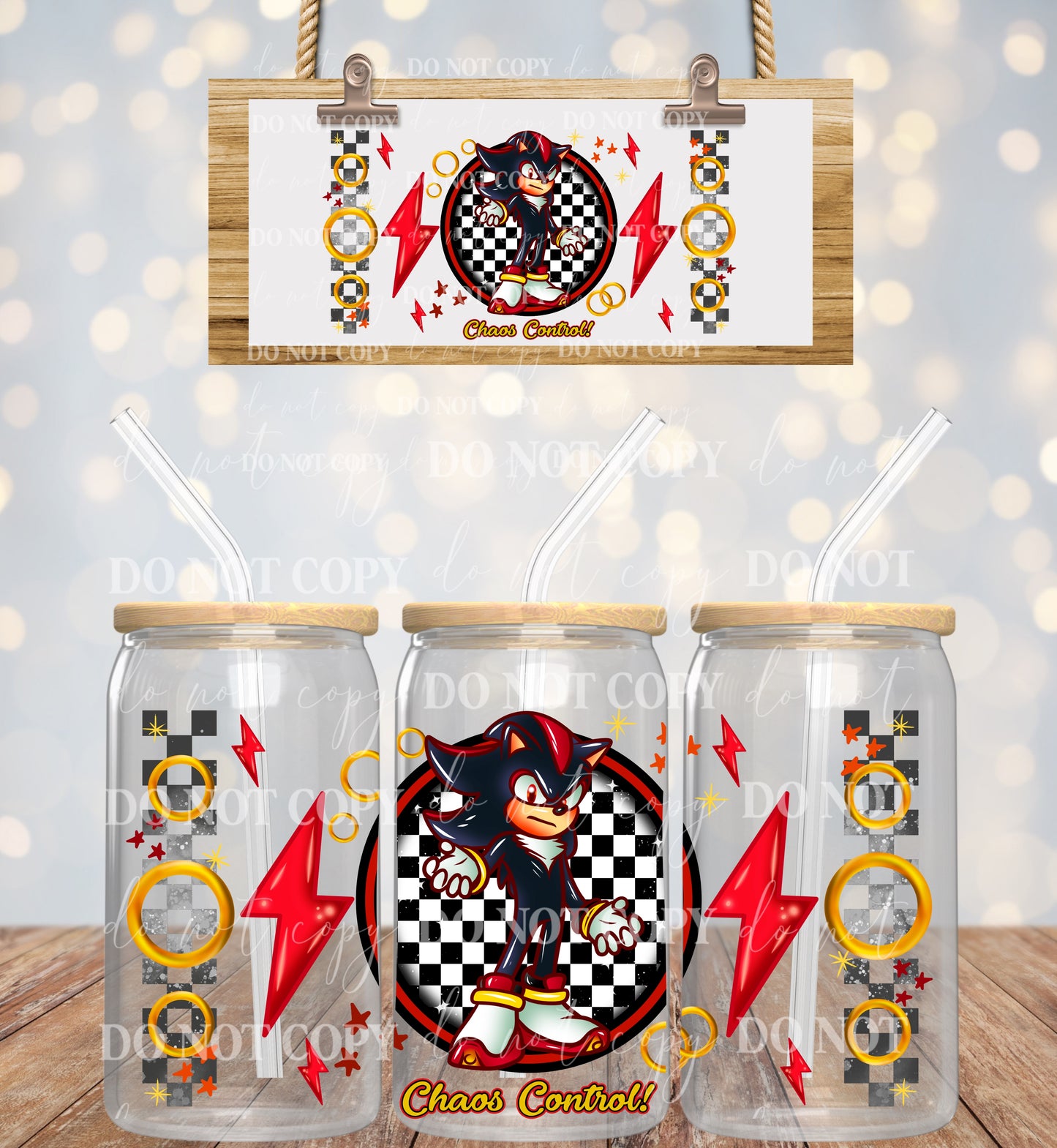 Blue hedgehog 16oz UVDTF wrap