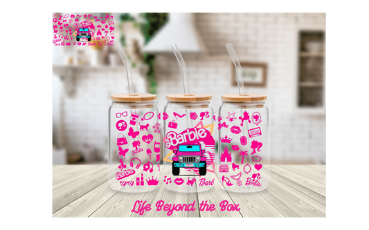 Pink Jeep 16oz UVDTF wrap