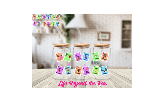 Lotería Snacks 16oz UVDTF wrap