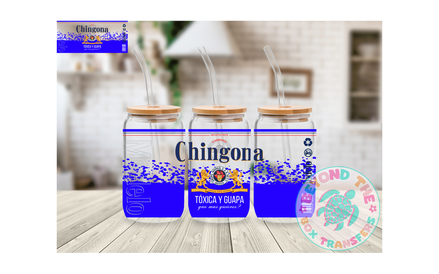 Blue Chignona 16oz UVDTF wrap