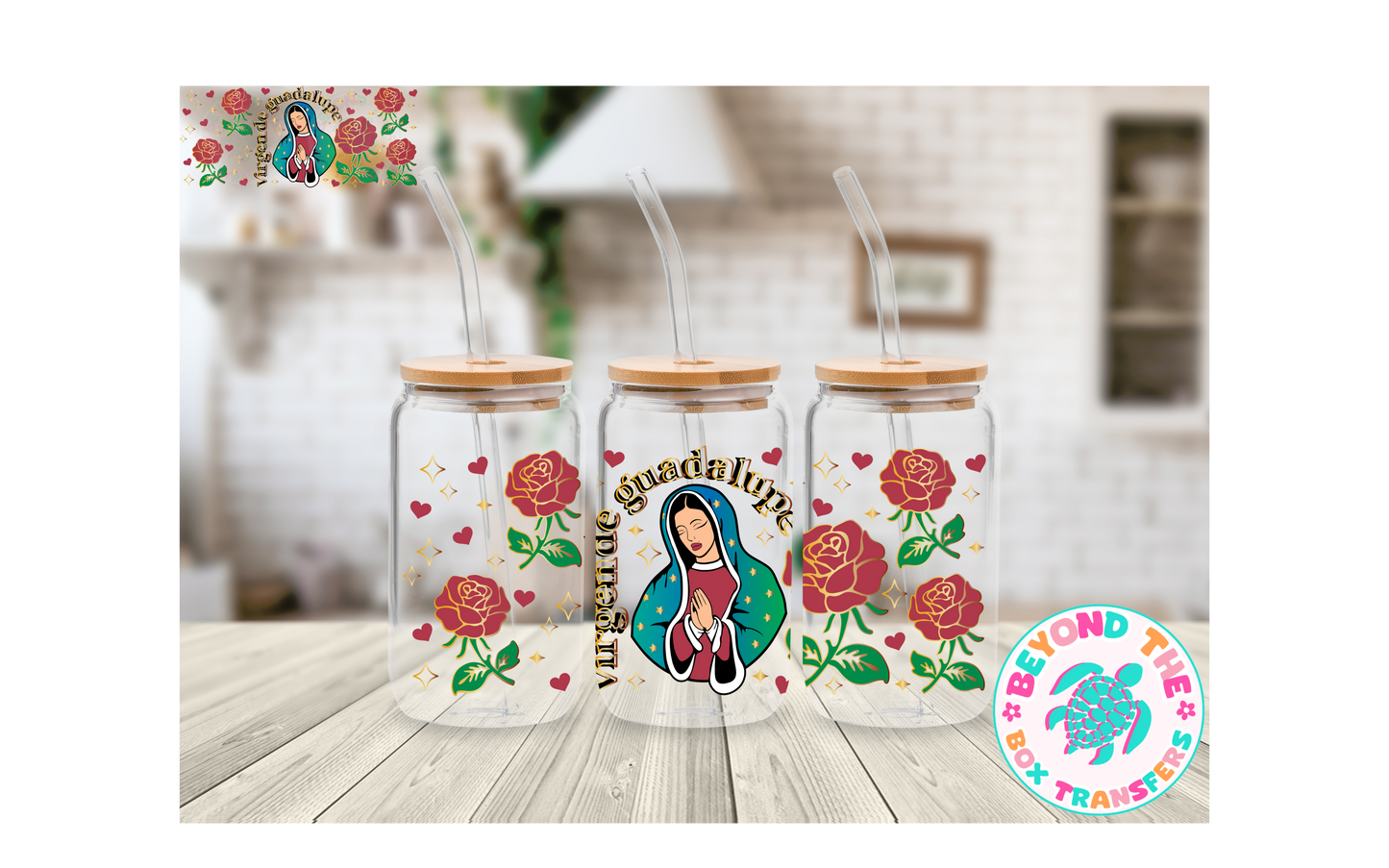 Virgin Guadalupe 16oz UVDTF wrap