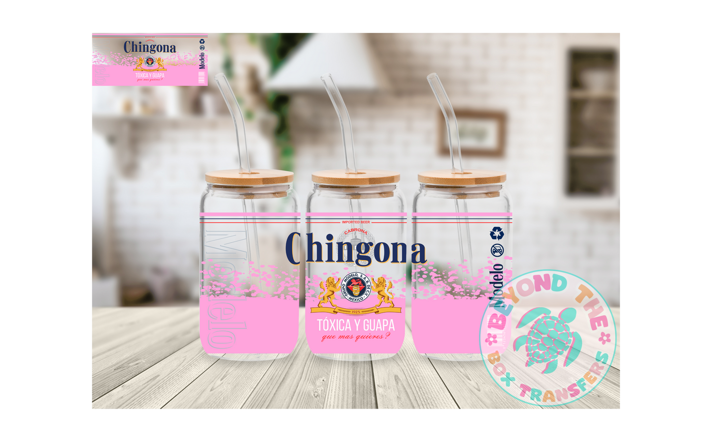 Pink Chignona 16oz UVDTF wrap