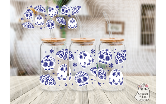 Dia de Muertos Talavera 16oz UVDTF wrap