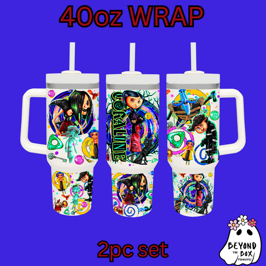Coraline 40oz UVDTF 2pc wrap