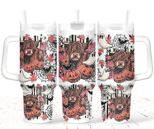 Halloween Cow 40oz UVDTF 2pc wrap
