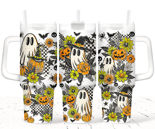 Checkered Ghost 40oz UVDTF 2pc wrap