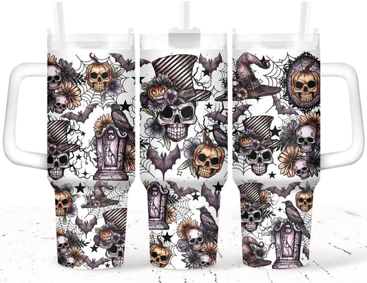 Halloween Skeleton 40oz UVDTF 2pc wrap