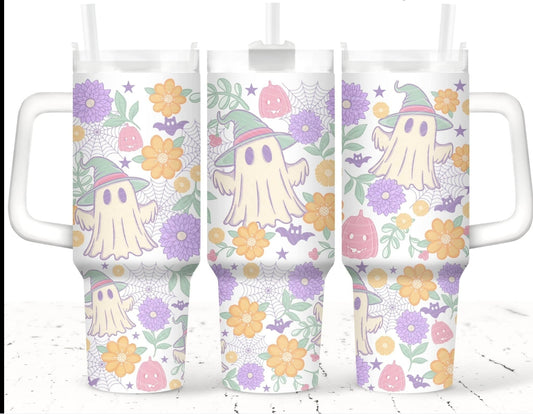 Cute Ghost 40oz UVDTF 2pc wrap